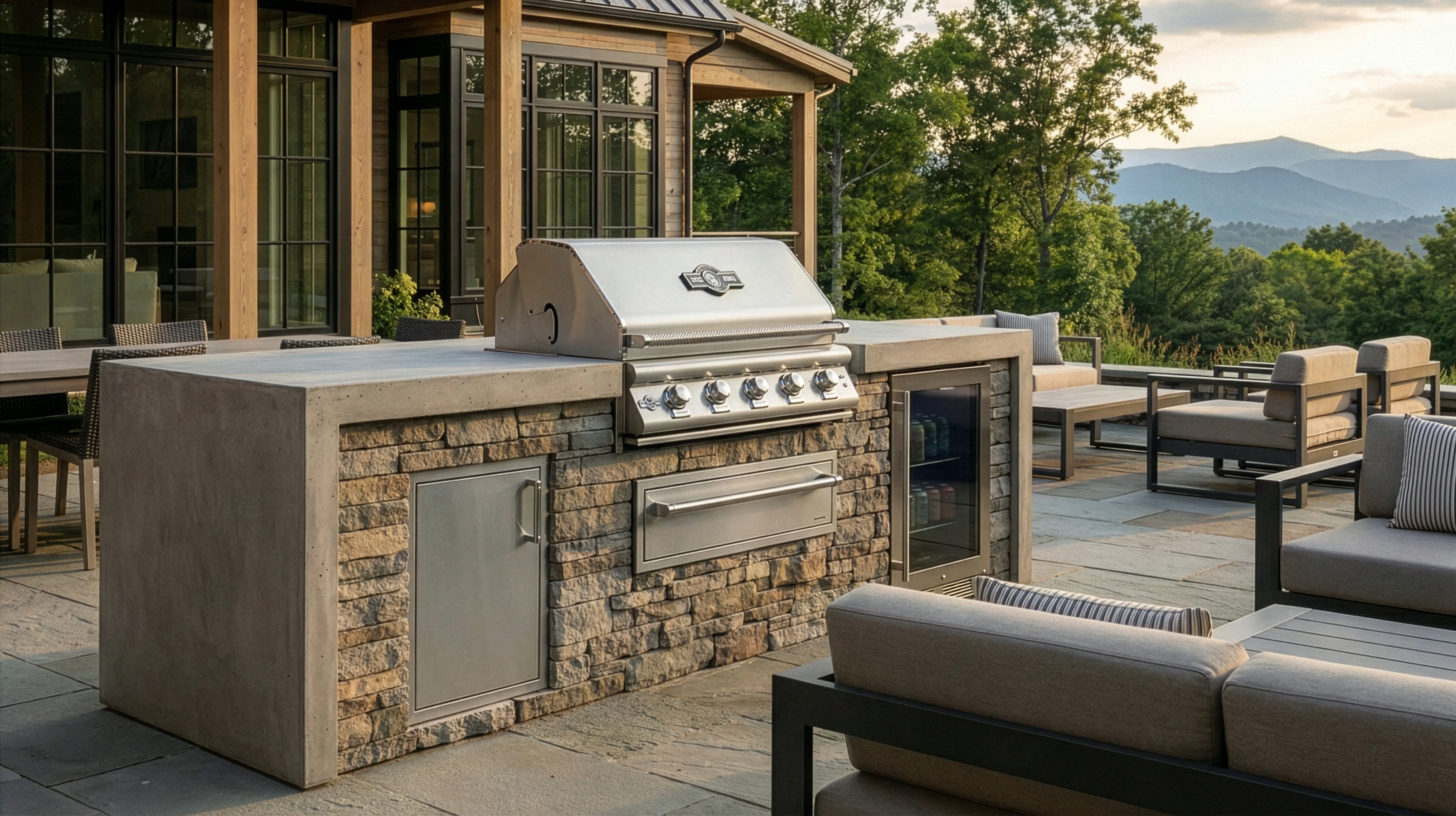 Isola BBQ Island at dusk